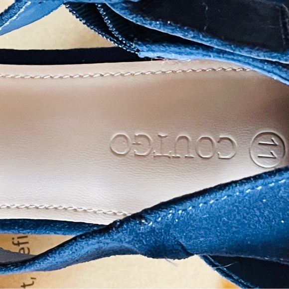 Coutgo navy suede heels with ankle strap - Picture 4 of 7